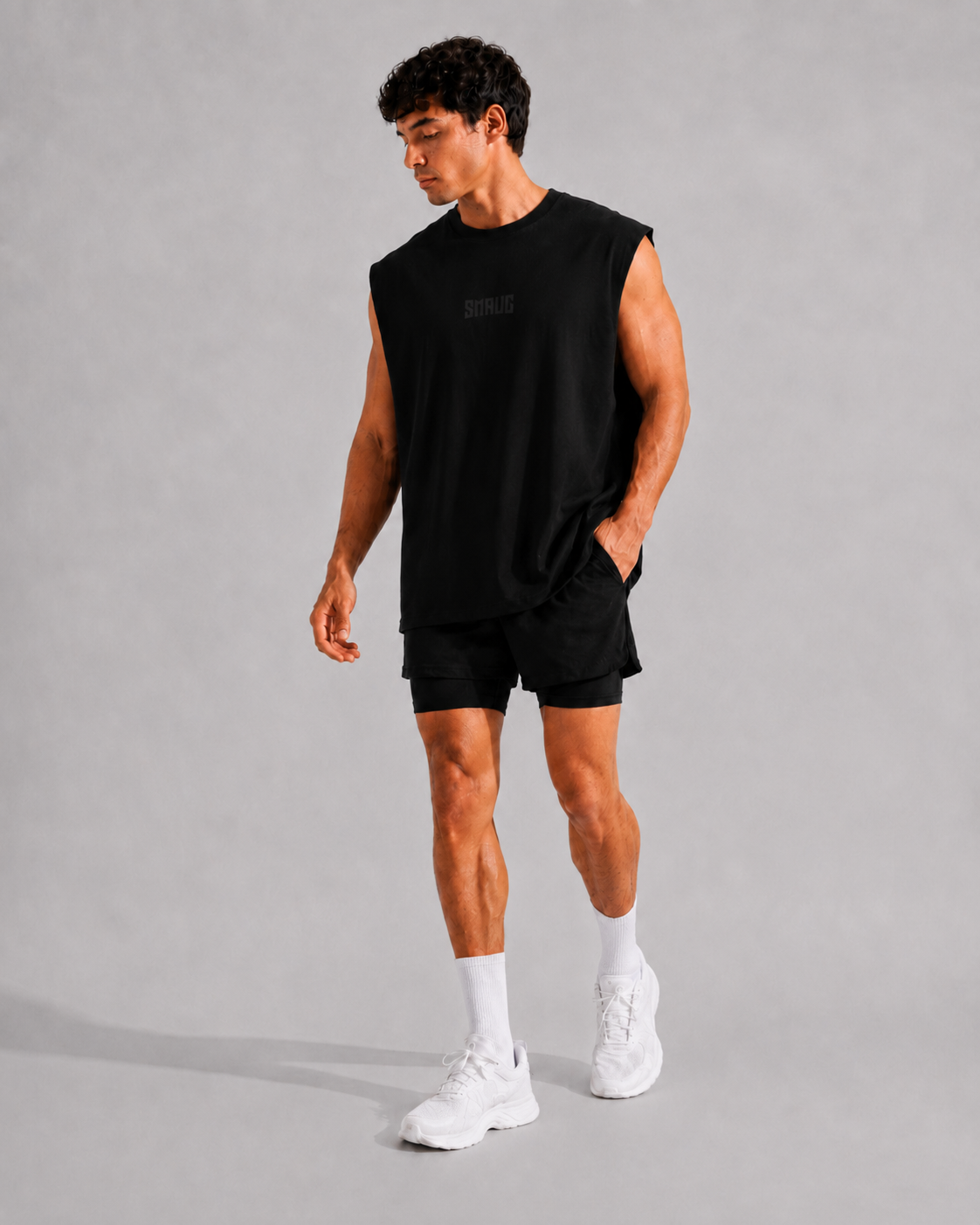 Débardeur d’entraînement oversize SMAUG Blackout – Noir