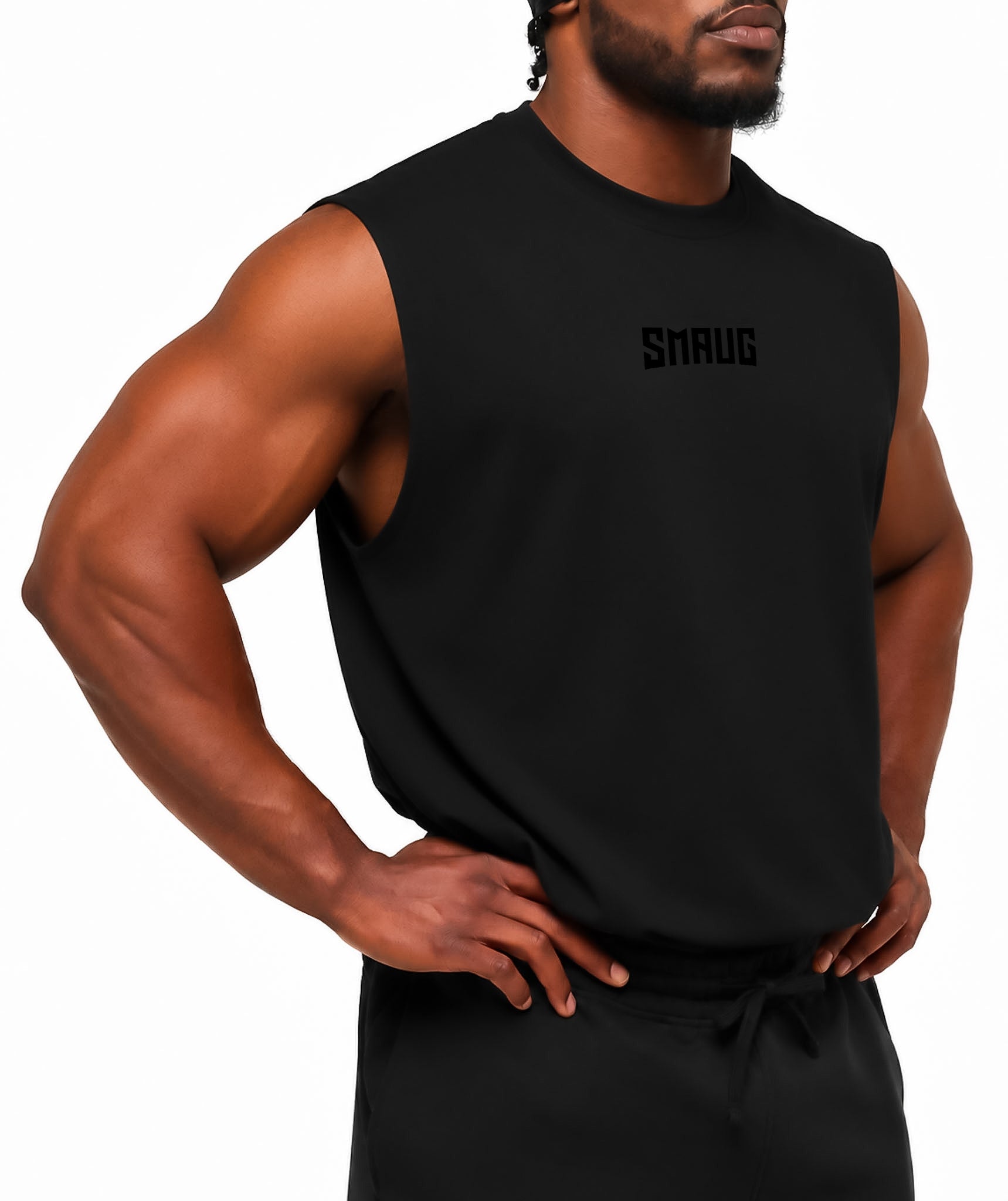 Débardeur d’entraînement oversize SMAUG Blackout – Noir